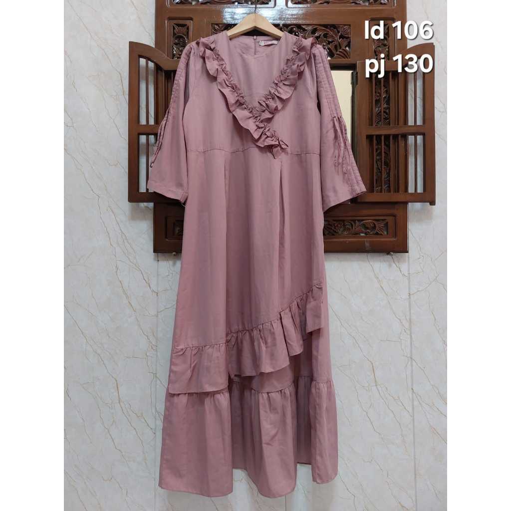 gamis pink salem pastel by Ida Farida (35+ADM)