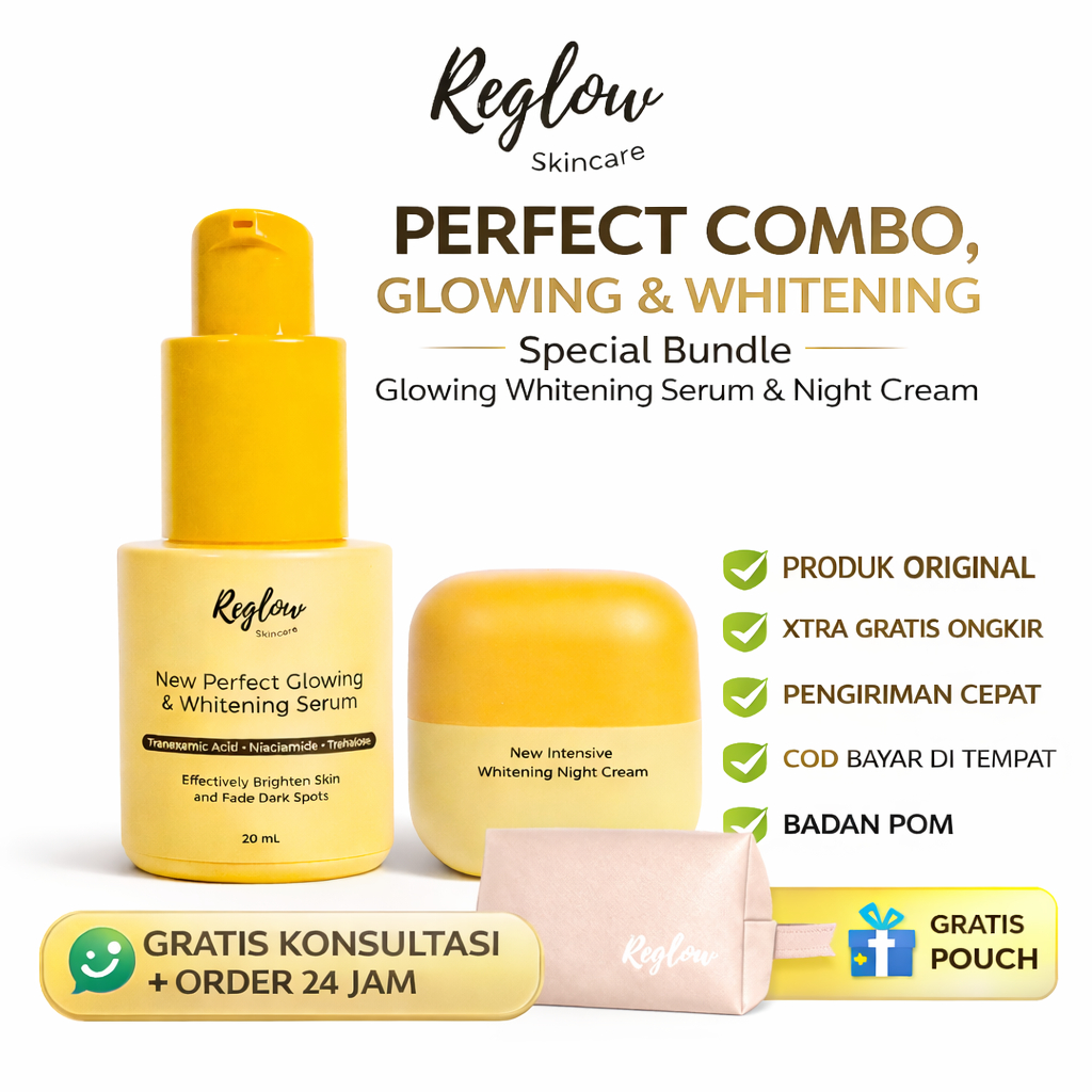 Reglow Whitening Night Cream & Perfect Glowing Serum Skincare Dokter Shindy Original Official Store