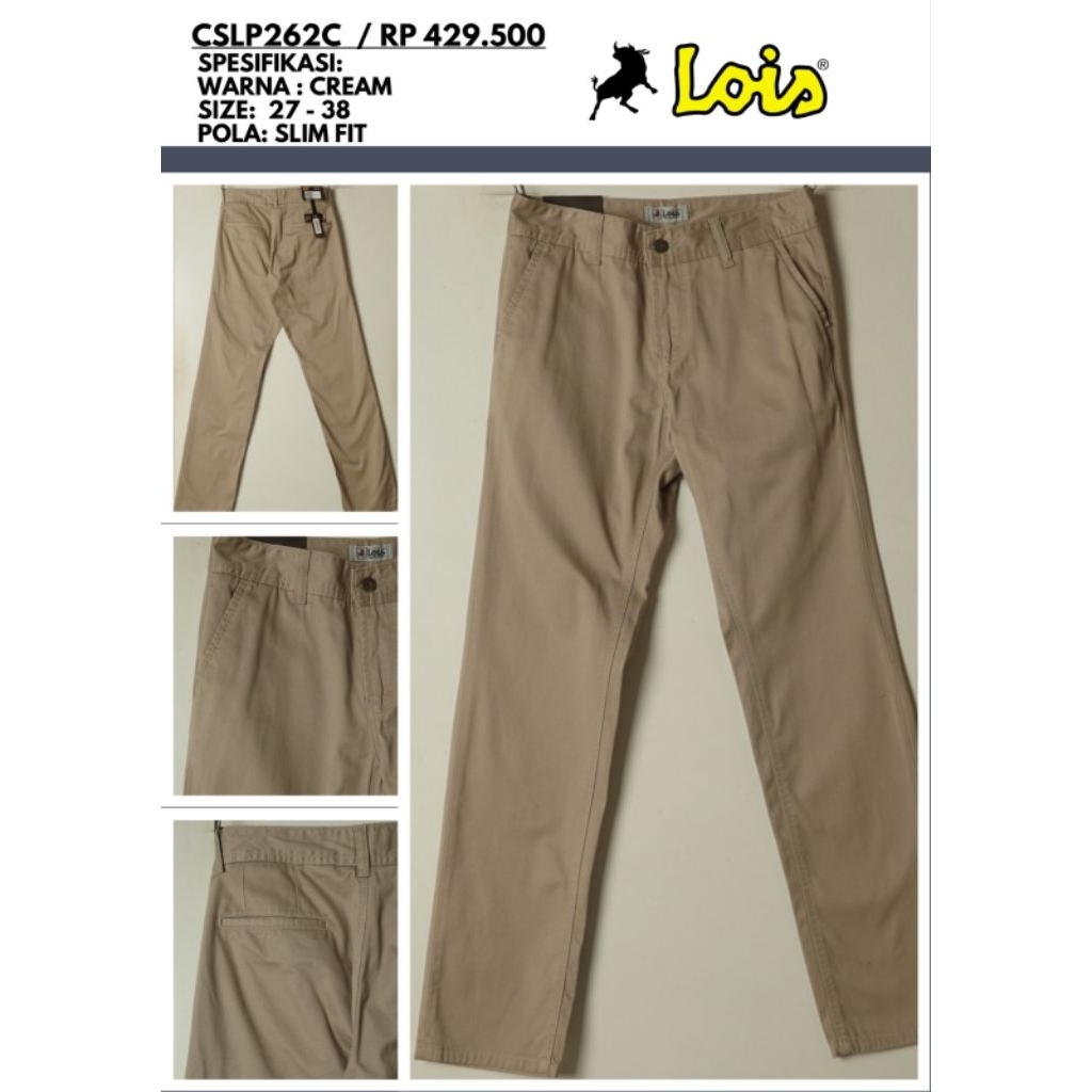 CELANA PANJANG CHINOS LOIS ORIGINAL SLIM FIT(NON STRETCHT)