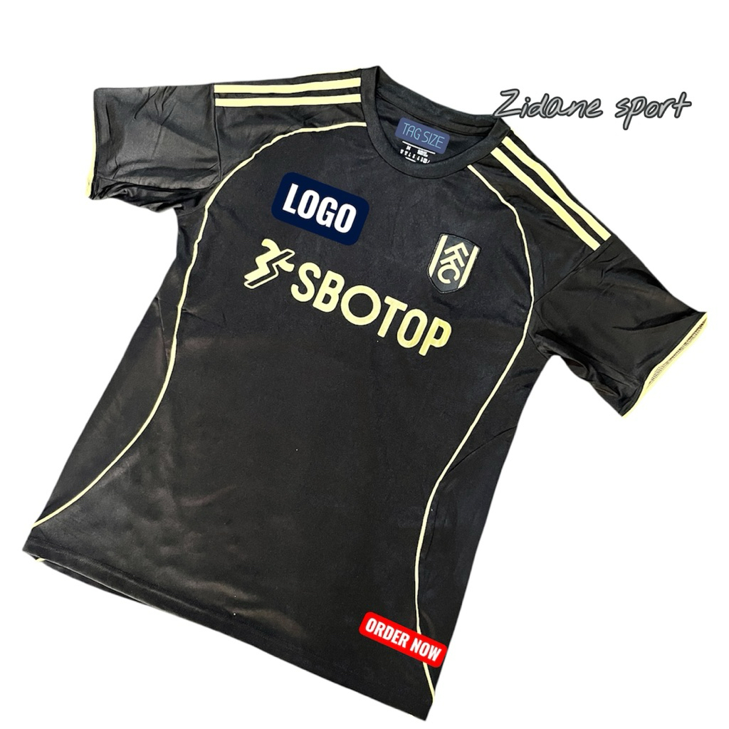 BAJU BOLA FULHAM AWAY HITAM NEW 2025/26 GRADE ORI TERBARU