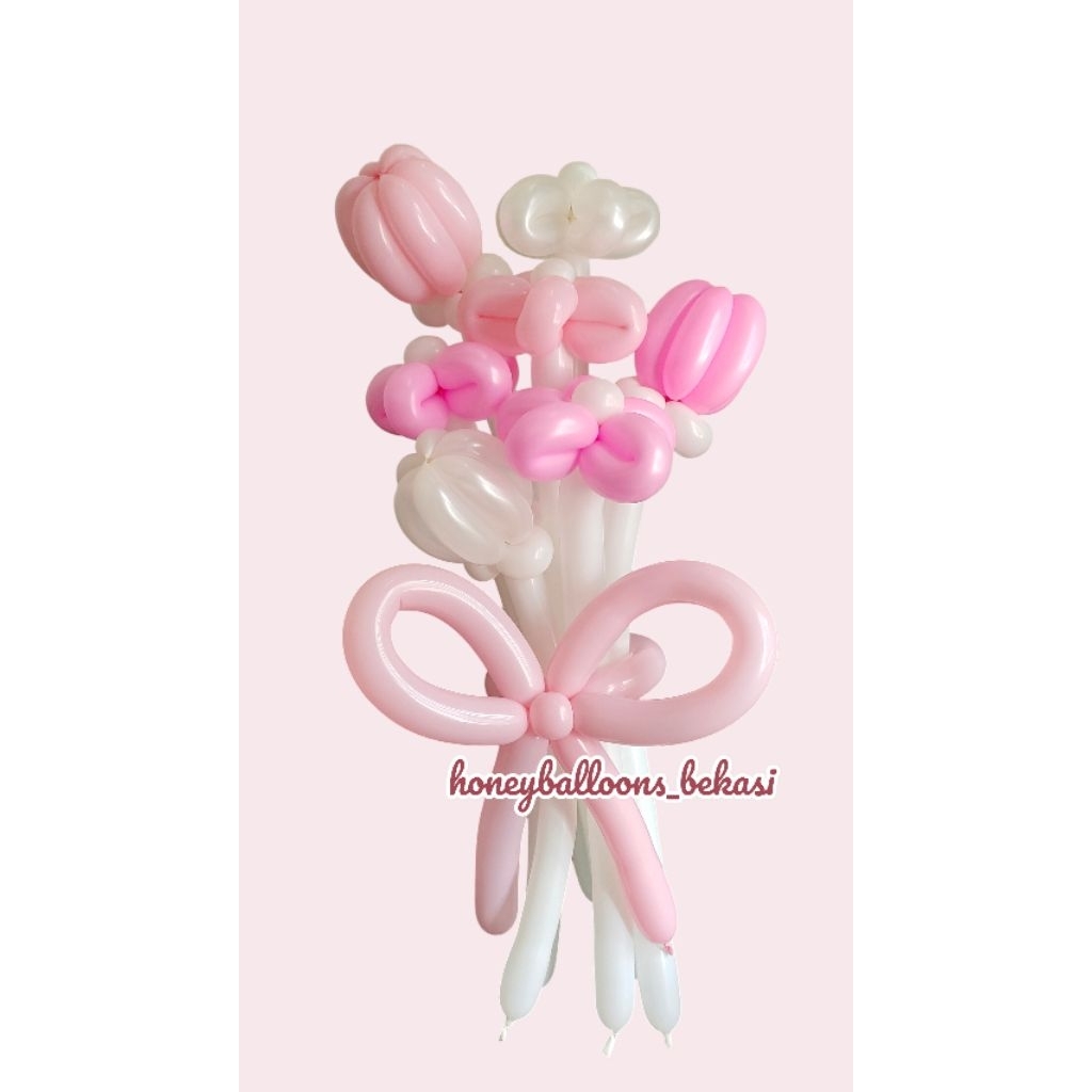 KIRIM HARI INI - Korean Flower Bouquet 7 Tangkai Bunga Balon - Buket Wisuda - Balon Ulang Tahun - Bu