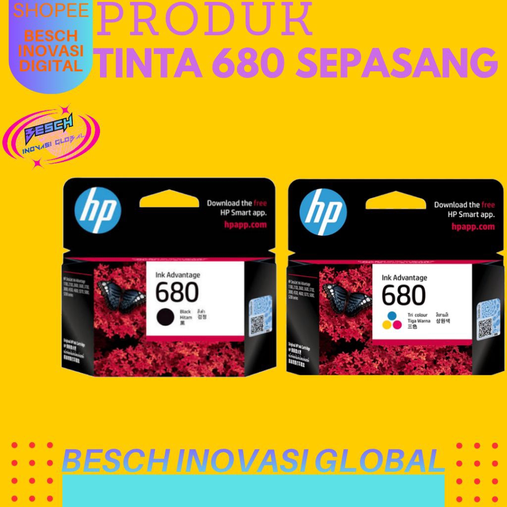 HP ink Tinta 680 Black atau 680 Color HP 680 HP680B atau HP680c Original ink Advantage Cartridge