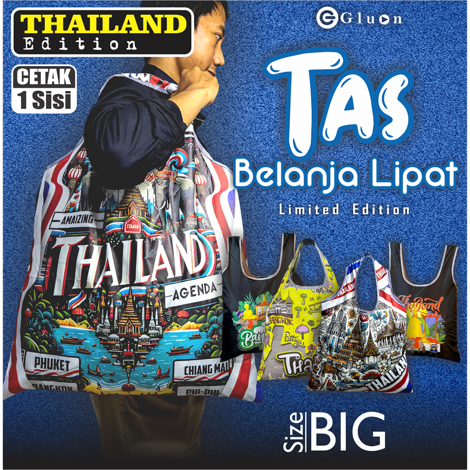 Tas Belanja Lipat Shopping Bag Oleh oleh Thailand Size BIG
