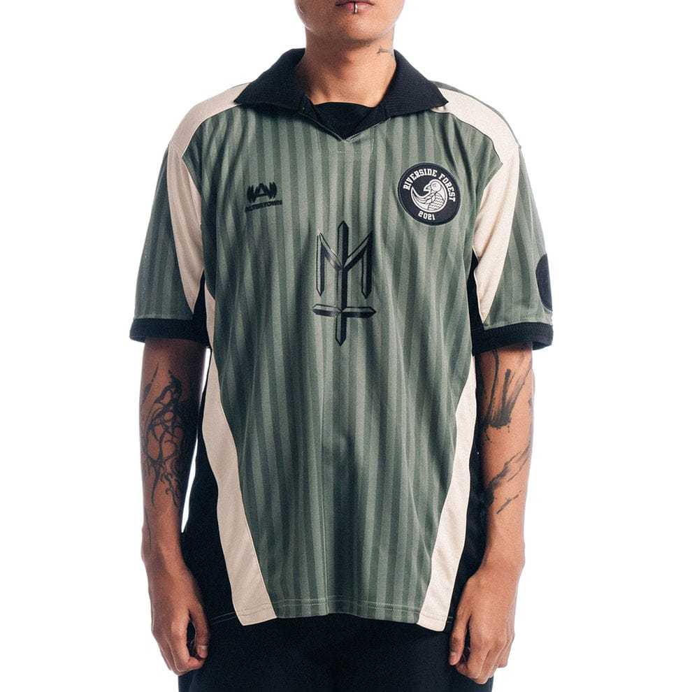 RIVERSIDE FOREST FC RFFC x MATERNAL DISASTER x ALTERTOWN - OLIVE JERSEY BOLA FOOTBALL