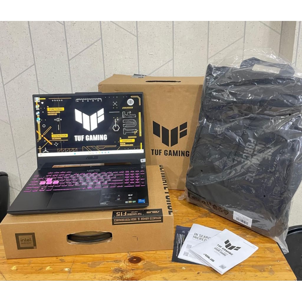 Laptop Asus TUF Gaming F15 FX507ZCA, Intel i5-12500H, 8/512Gb, #RTX 3050 4Gb, Fullset, Mica Grey