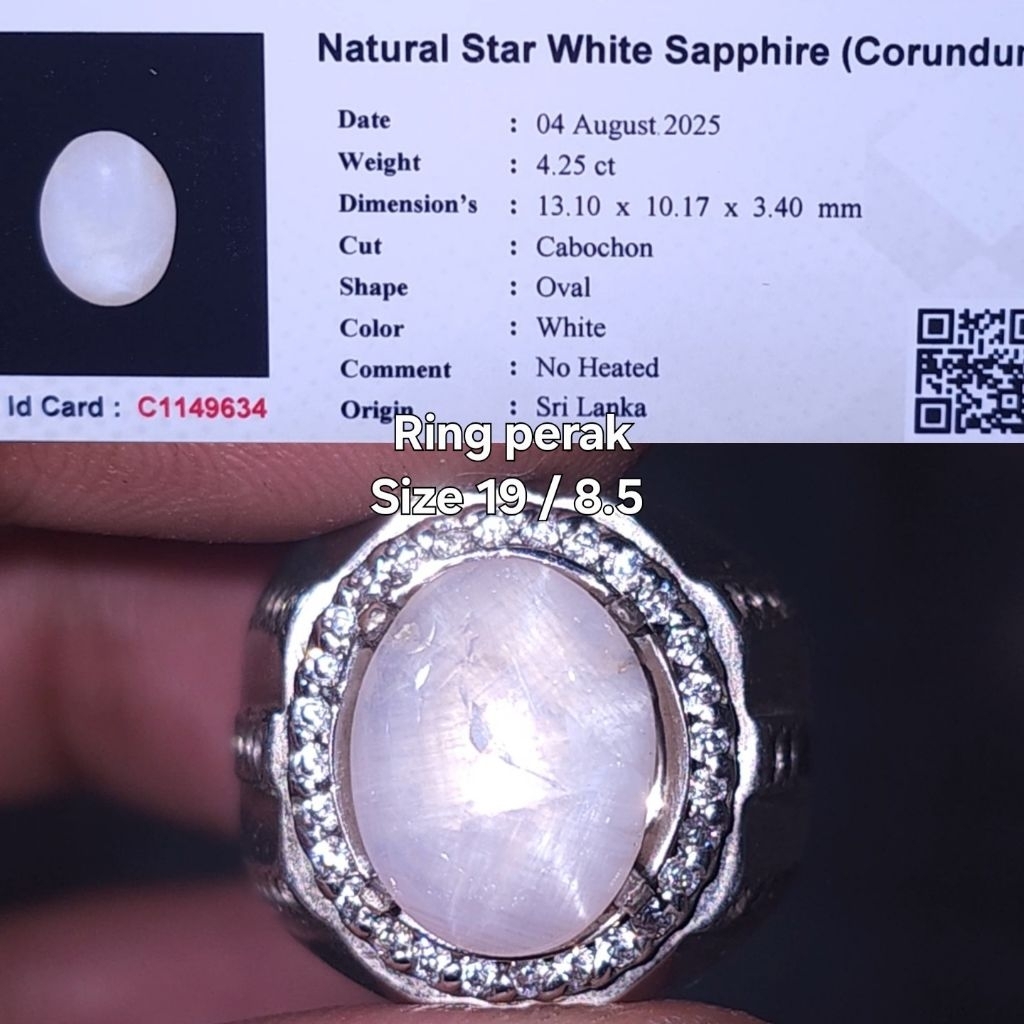natural white sapphire star ceylon safir srilanka no treatment