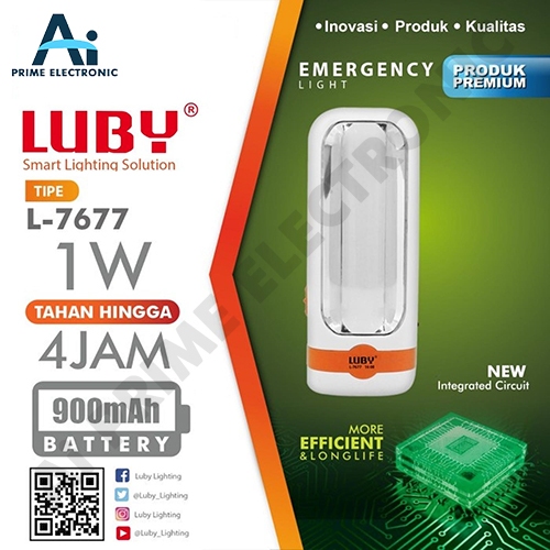 LUBY L-7677 L7677 Senter Lampu Emergency Light Rechargeable