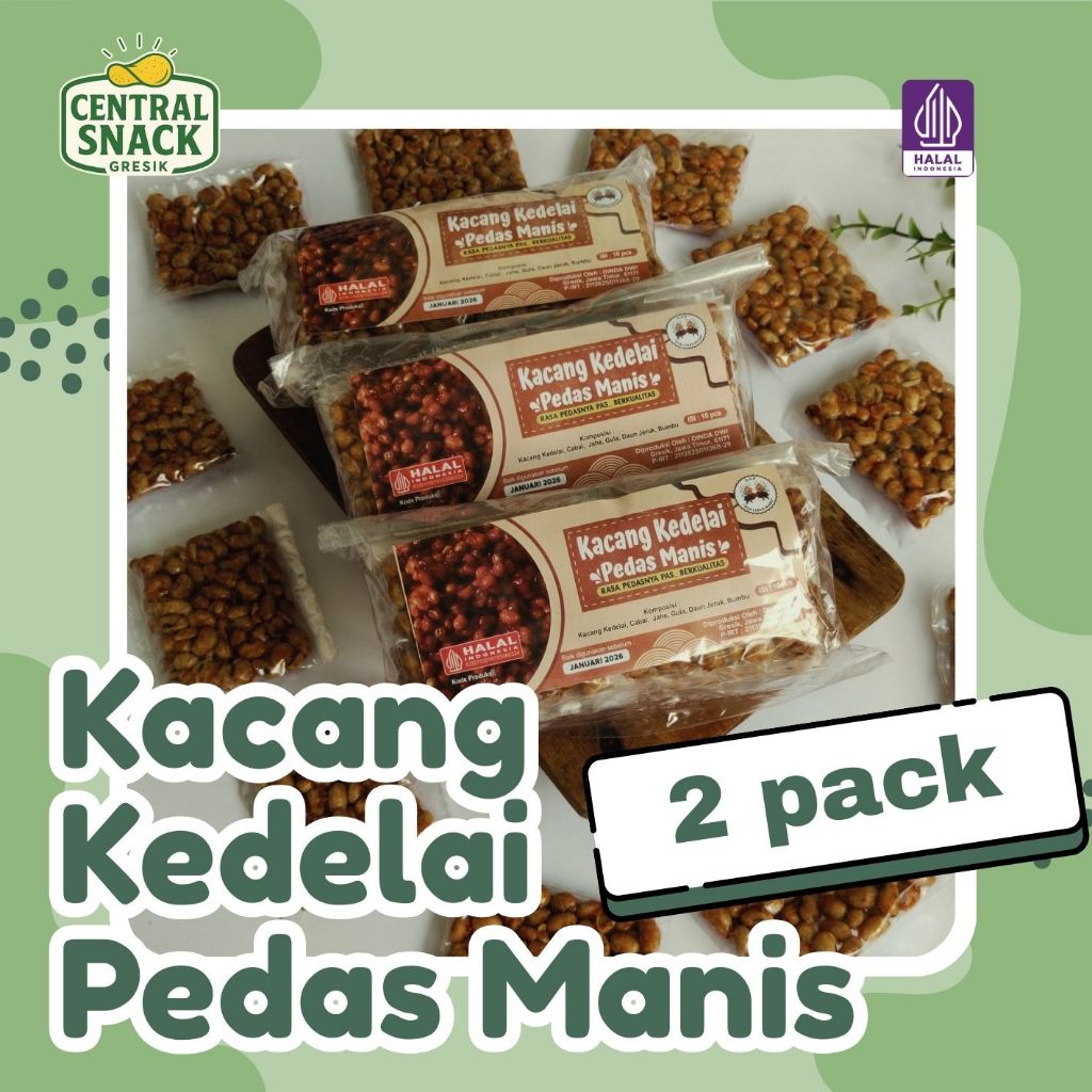 2 Pack Kedelai Pedas Manis - Camilan Kacang Nikmat