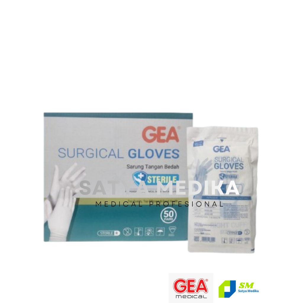 handscoon steril mpm(gea kemasan baru) / sarung tangan steril powder ukuran 6/6,5/7/7,5/8-box