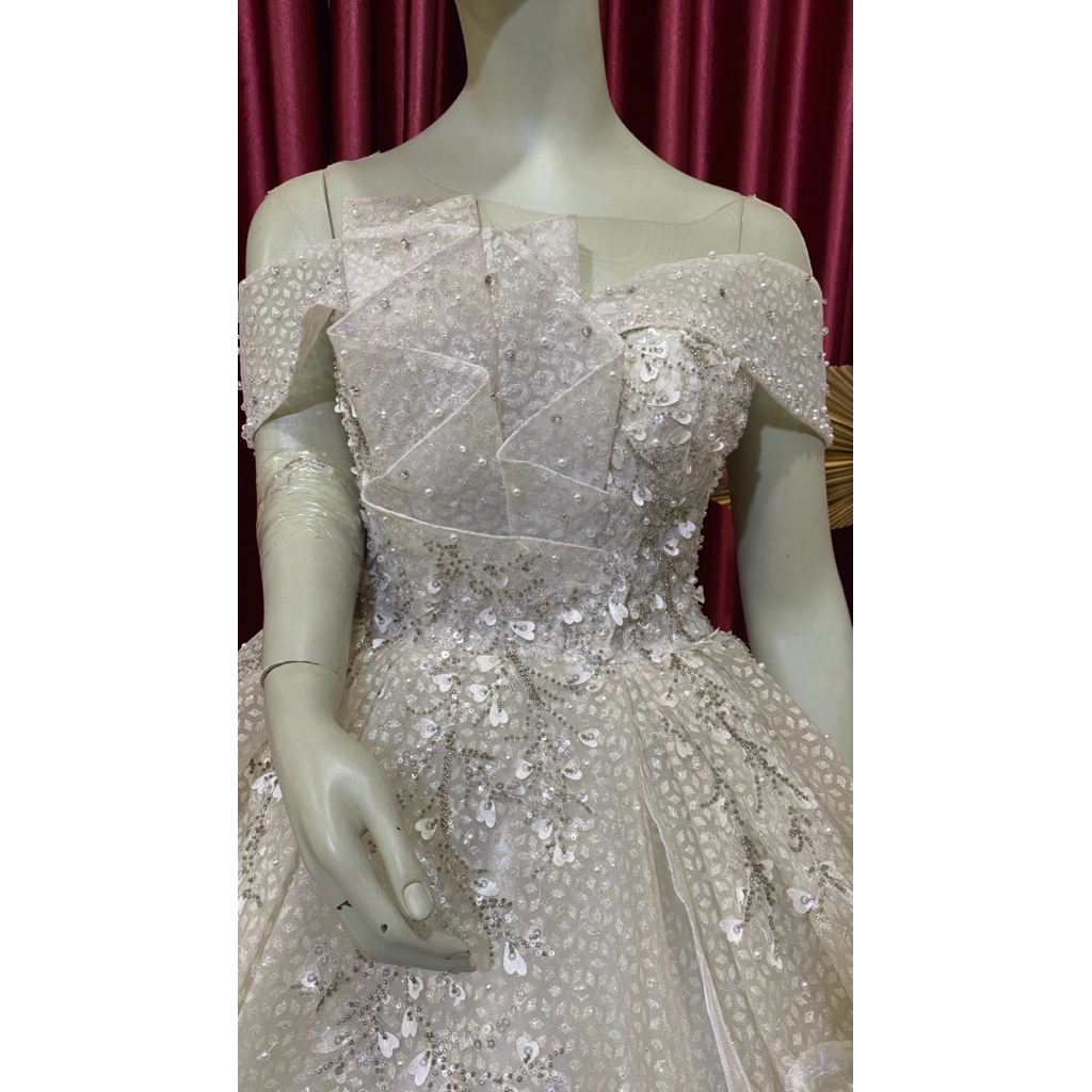 Gaun Penganti Sabrina Putih BW 90