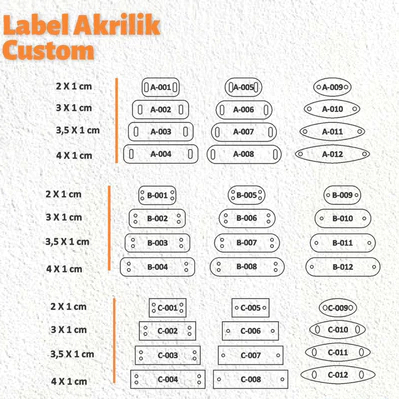 Label Hijab Akrilik label brand Akrilik label Custom label Toko