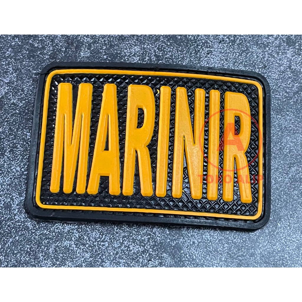 Patch Marinir (Tulisan Kuning) - Patch Velcro  Prepetan Marinir - Patch Velcro Karet