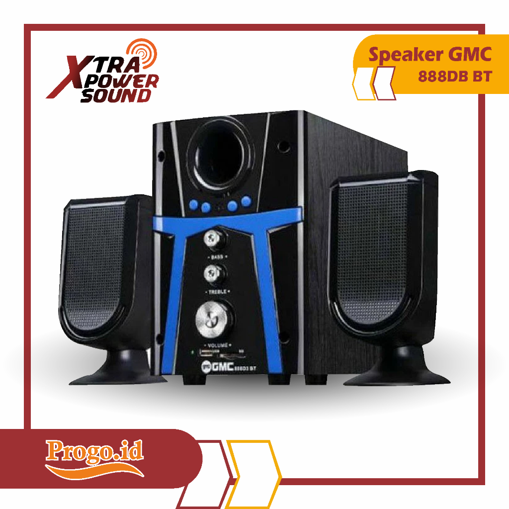 Speaker Bluetooth Multimedia GMC 888D3 BT Speaker Aktif Bluetooth Speaker Subwoofer Mega Bass Ori