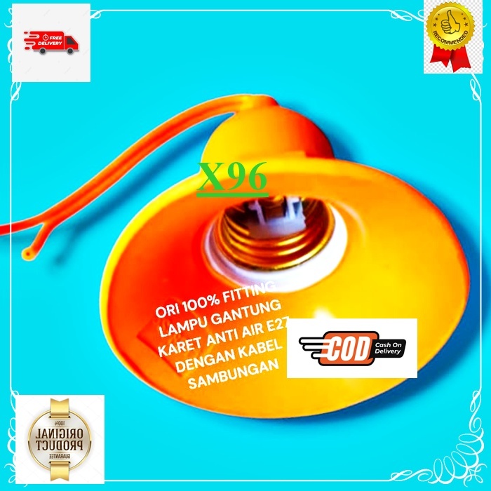 X96 TERMINAL KUNINGAN TEMBAGA FITTING LAMPU E27 WD KARET ANTI PECAH ANTI AIR TOPI WATERPROOF PJU FIT