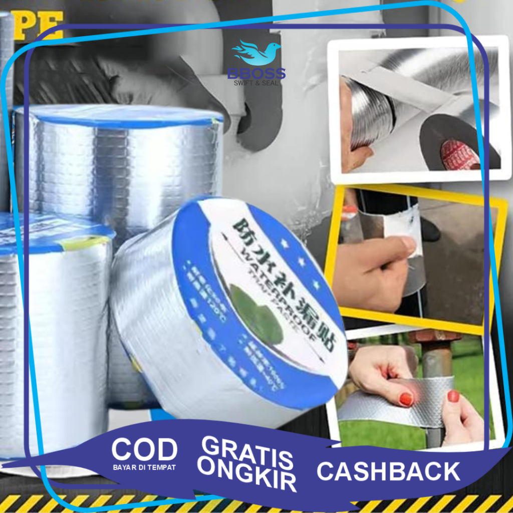 [BBOSS] Lakban Anti Bocor Aluminium Anti Rembes Air - Super Strong Foil Tape Aluminium Waterproof