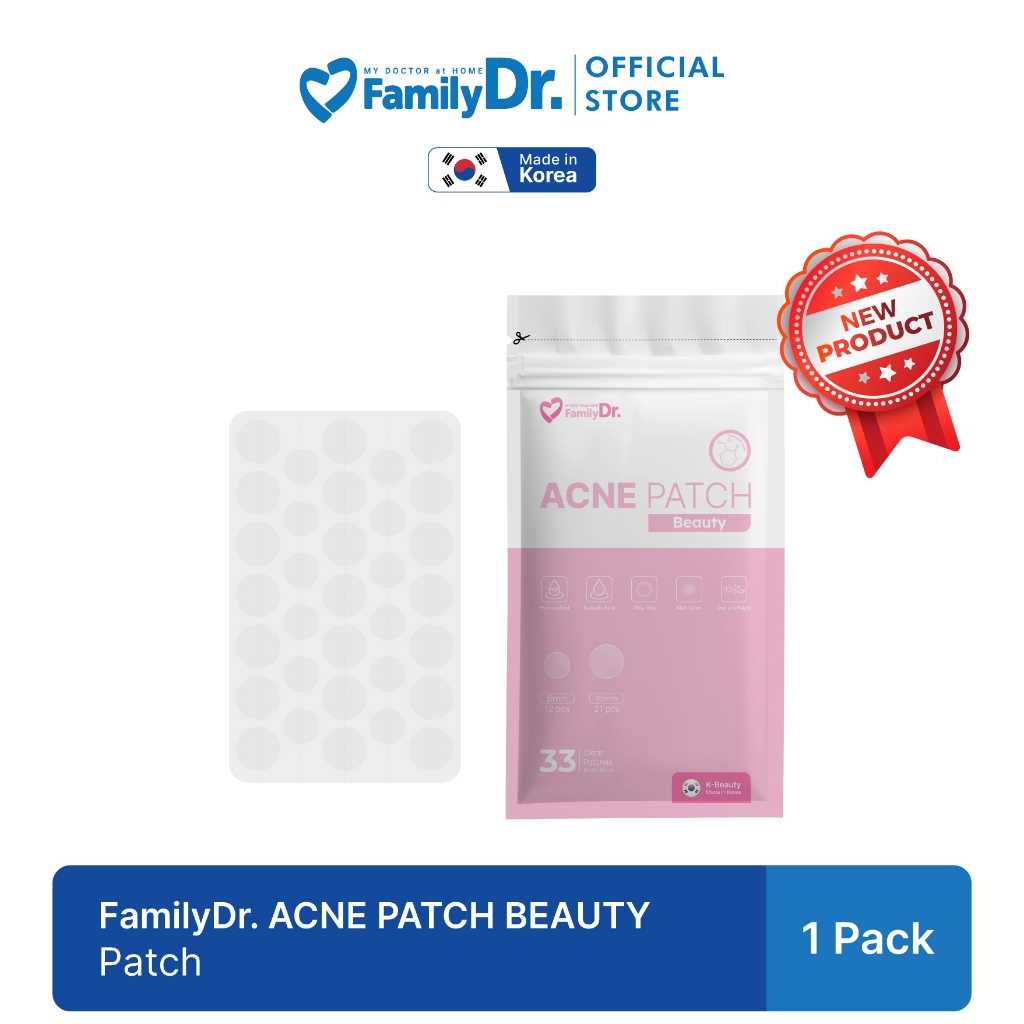 FamilyDr Acne Patch Beauty | Patch Jerawat Korea Hydrocolloid Salicylic Acid Ultra Thin Invisible