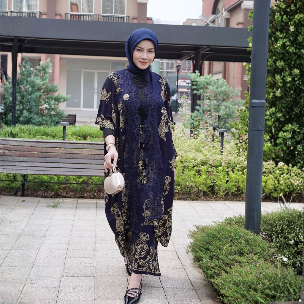 KINNAS BATIK ANDIN Set Outer Lace Batik dan Rok Lilit Batik Modern Kondangan