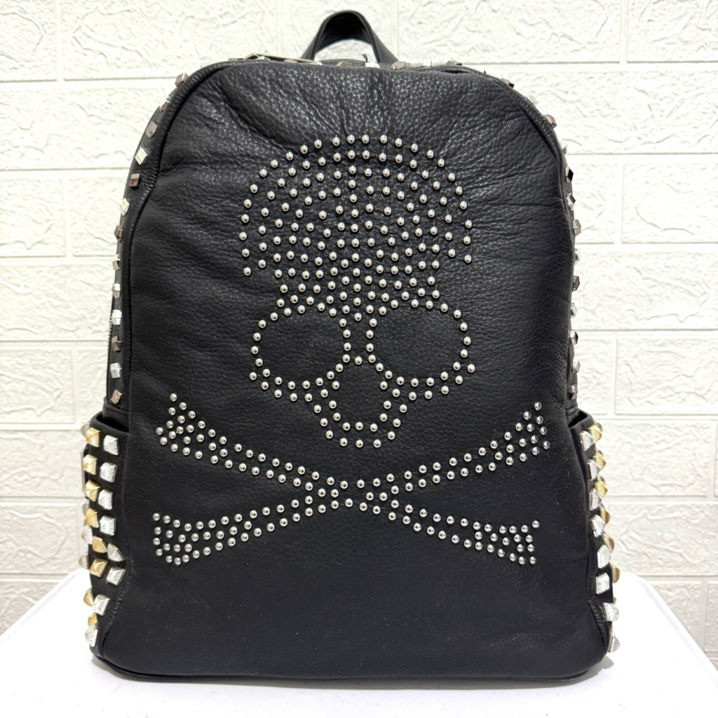 tas ransel BARU muat laptop kulit asli. tas ransel rangsel philipp plein BARU NEW lengkap tag. hitam