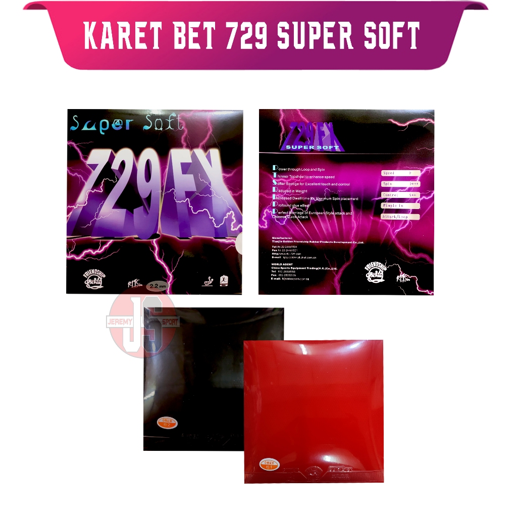 RITC 729 SUPER SOFT / SOFT - Karet Rubber Bet Bat Pingpong Tenis Meja RITC 729 Super SOFT