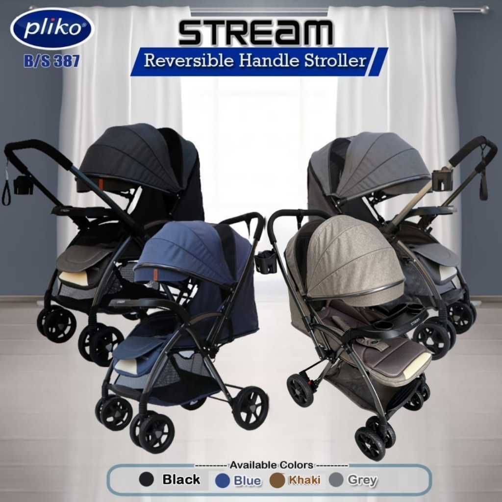 Stroller Bayi - Pliko Stroller Stream BS-387 | Stroller Reversible/Bisa Hadap Depan Belakang | Mudah
