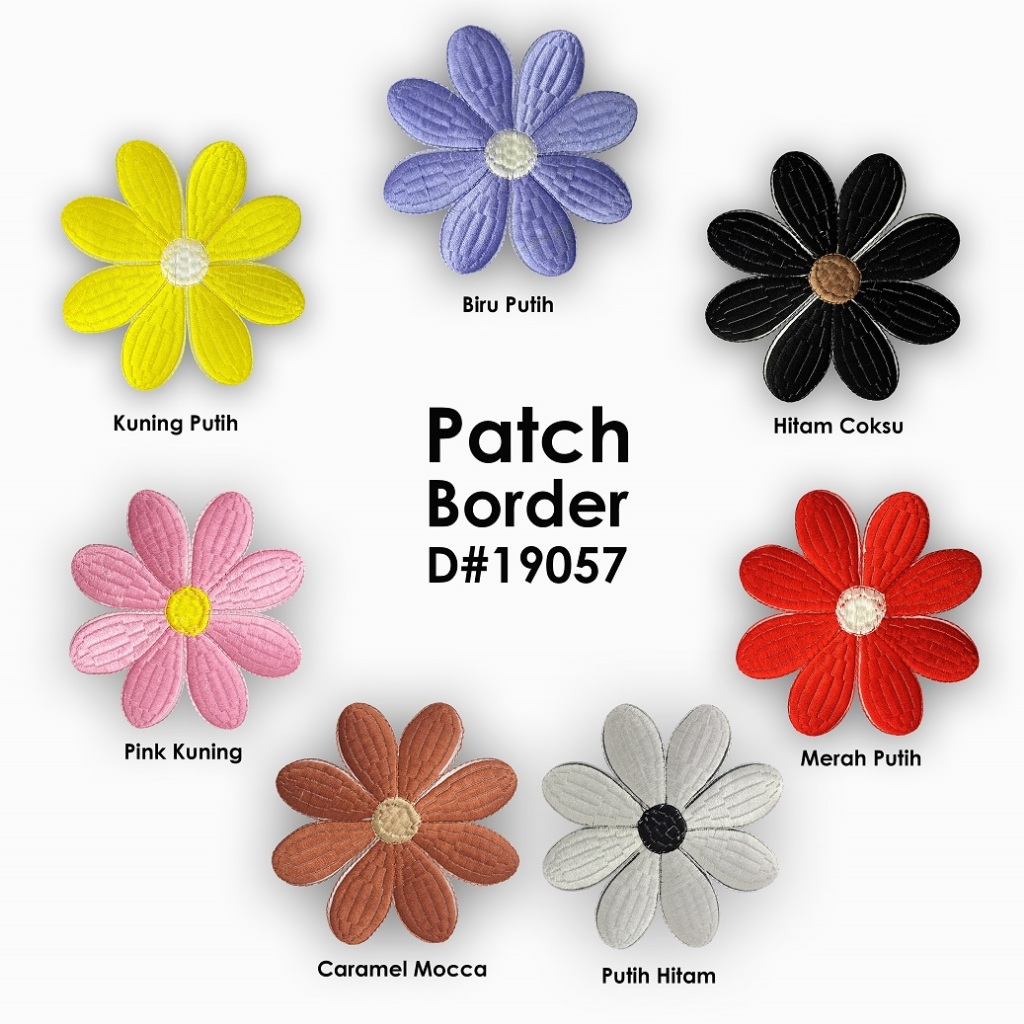 Patch Bordir / Kain Renda Bordir Motif Bunga matahari Multicolor D#19057