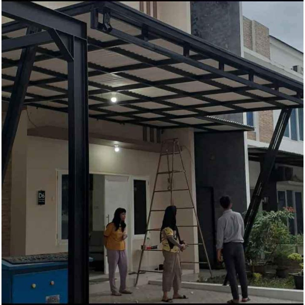 KANOPI BESI HOLLOW 36 M² – ATAP UPVC SINGLE