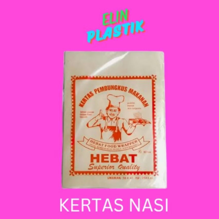Kertas Nasi Hebat Merah / Pembungkus Kertas Hebat / Bungkus Nasi Hebat / Kertas Nasi Hebat Besar / K