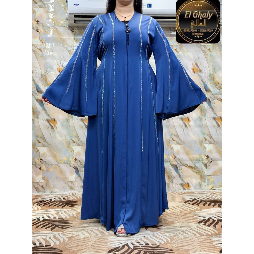 Abaya Mesir Warna Simple List Swarovski Premium