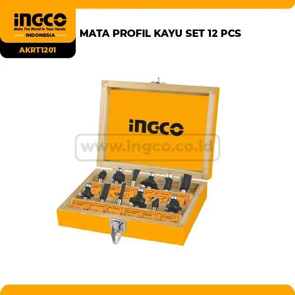 INGCO AKRT1201 – MATA PROFIL KAYU SET 12 PCS