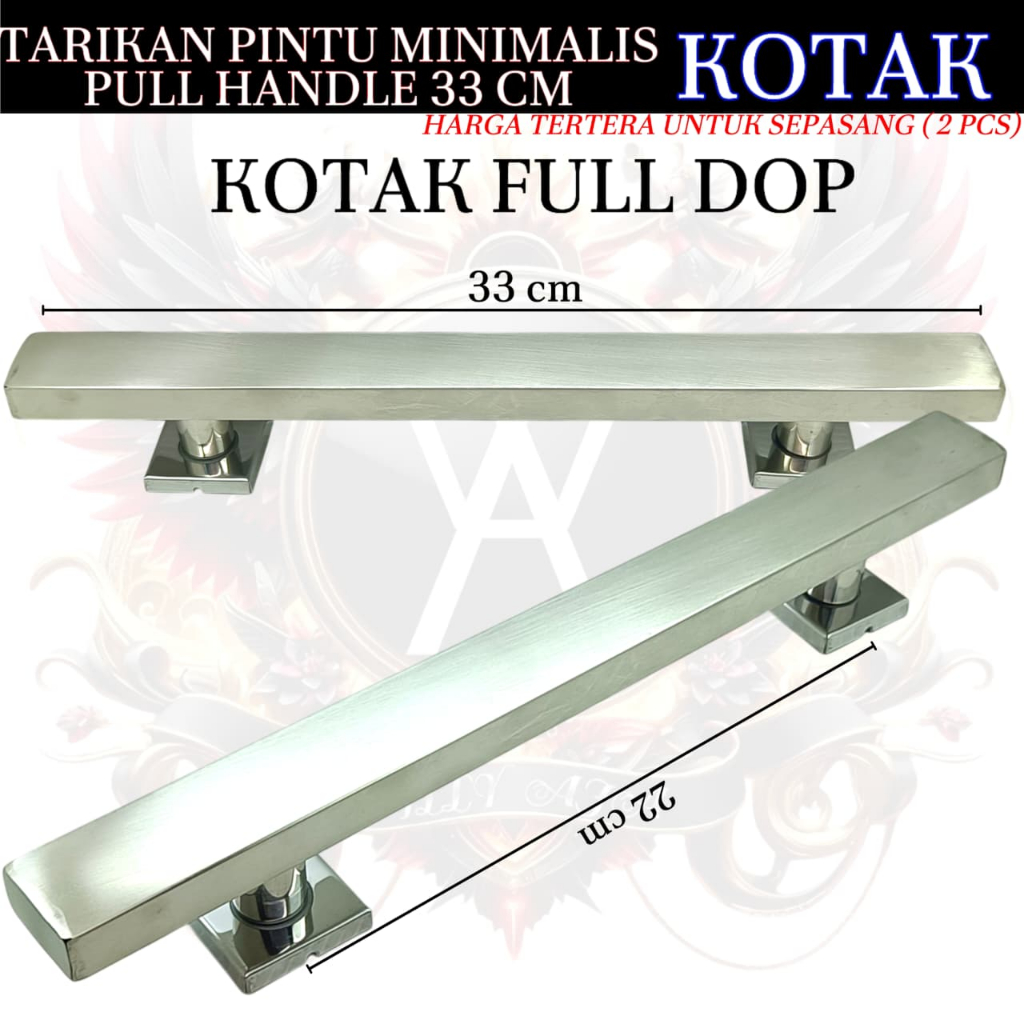 Pull Handle Pintu Minimalis gagang pintu 2 /pintu kupu tarung kotak  silver
