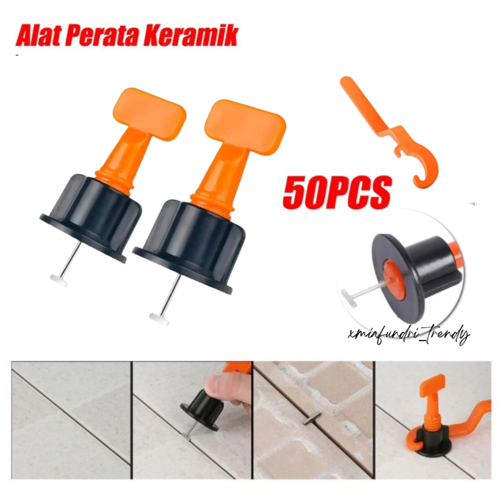 Tile Leveling System Alat Perata Keramik Granit Dengan Kunci, Cegah Ubin Bergeser Mudah Dipasang