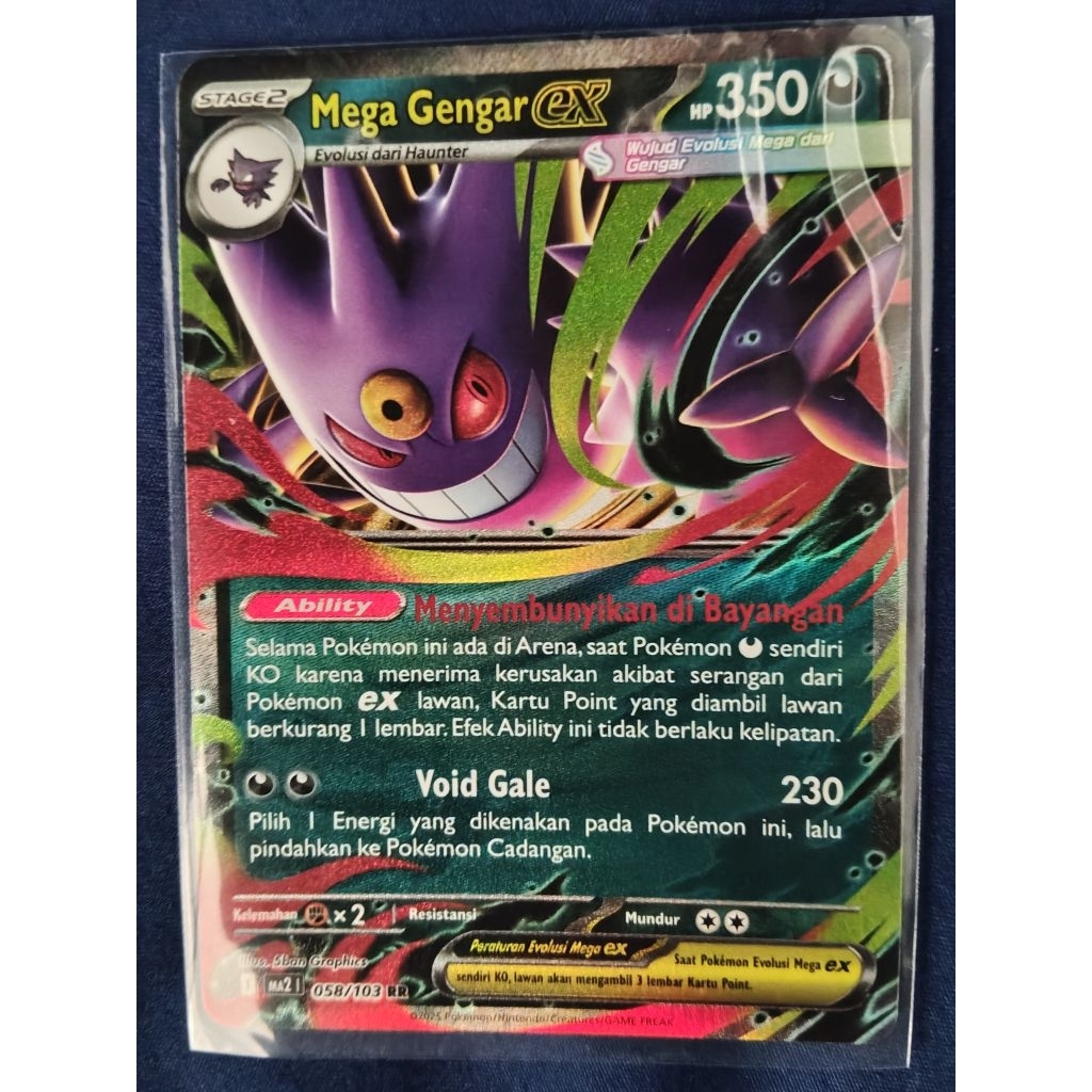 Pokemon indonesia TCG mega gengar ex 058/103 RR ma2