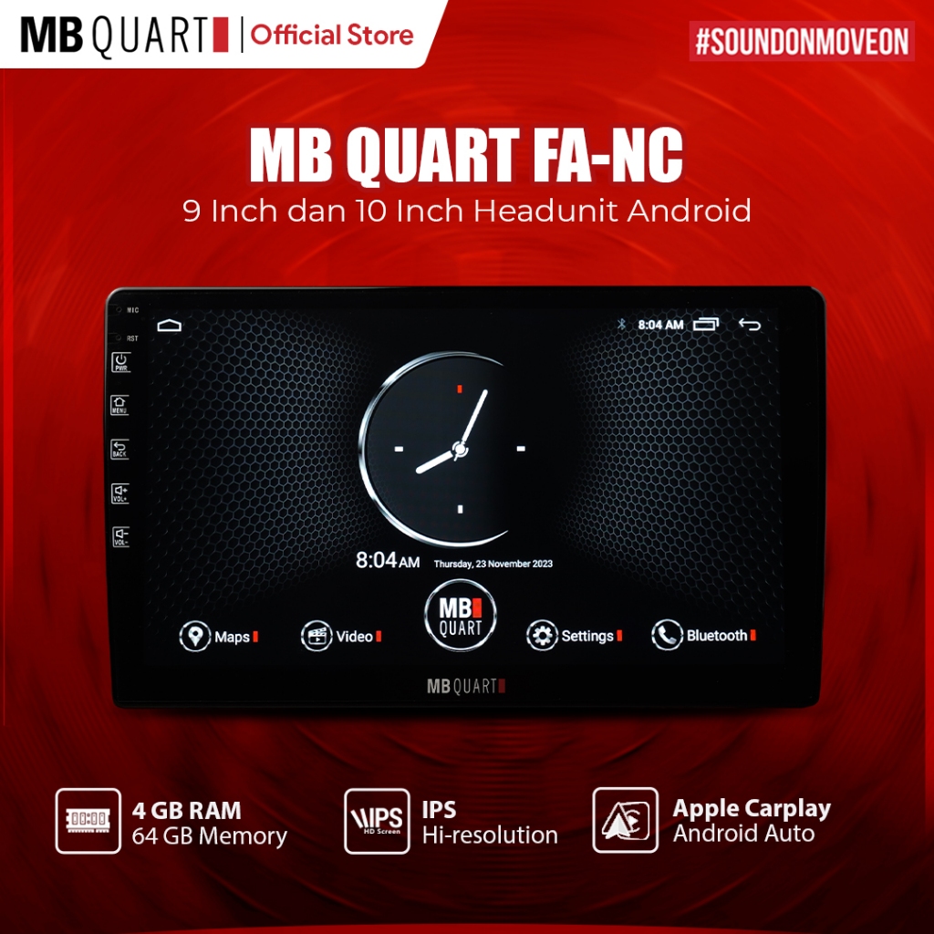 MB Quart FA-NC 9 Inch dan 10 Inch 4/64 Gb Headunit Android