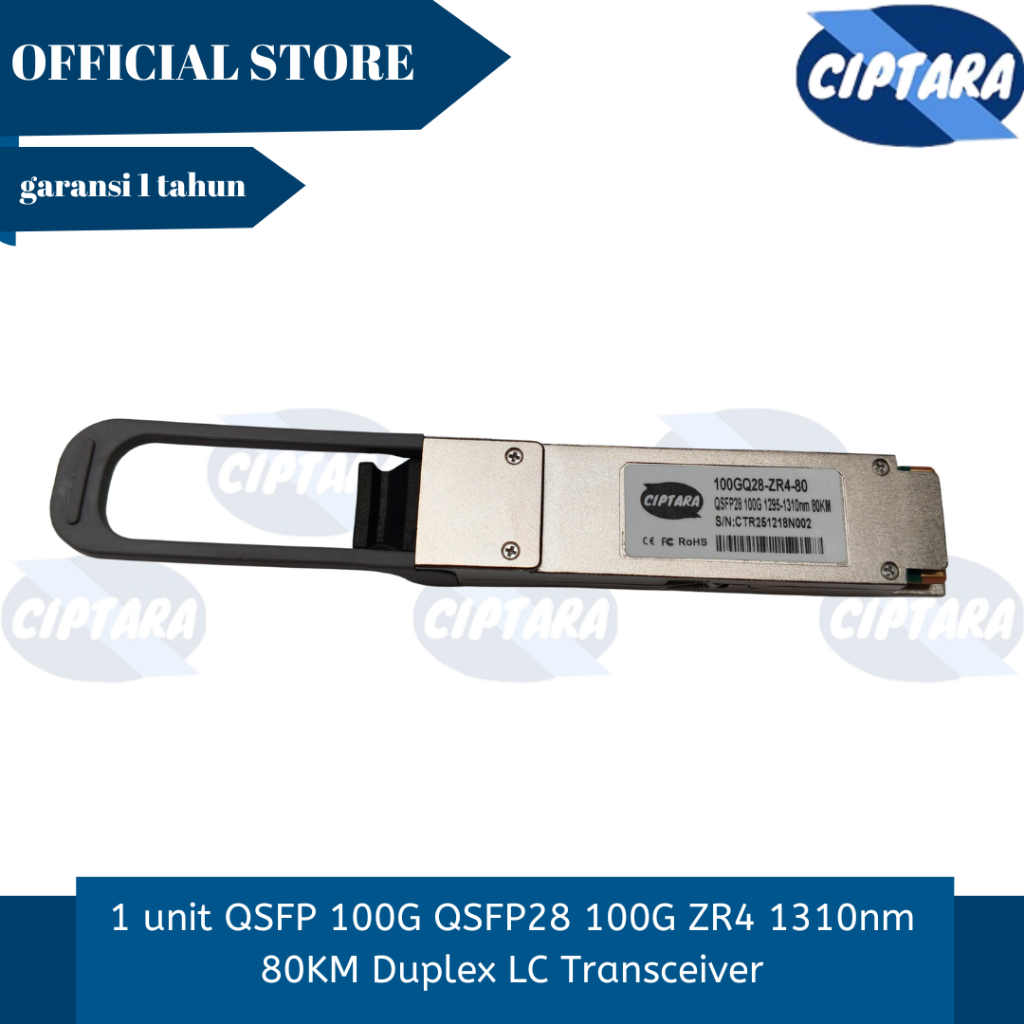 1 unit QSFP 100G QSFP28 100G ZR4 1310nm 80KM Duplex LC Transceiver