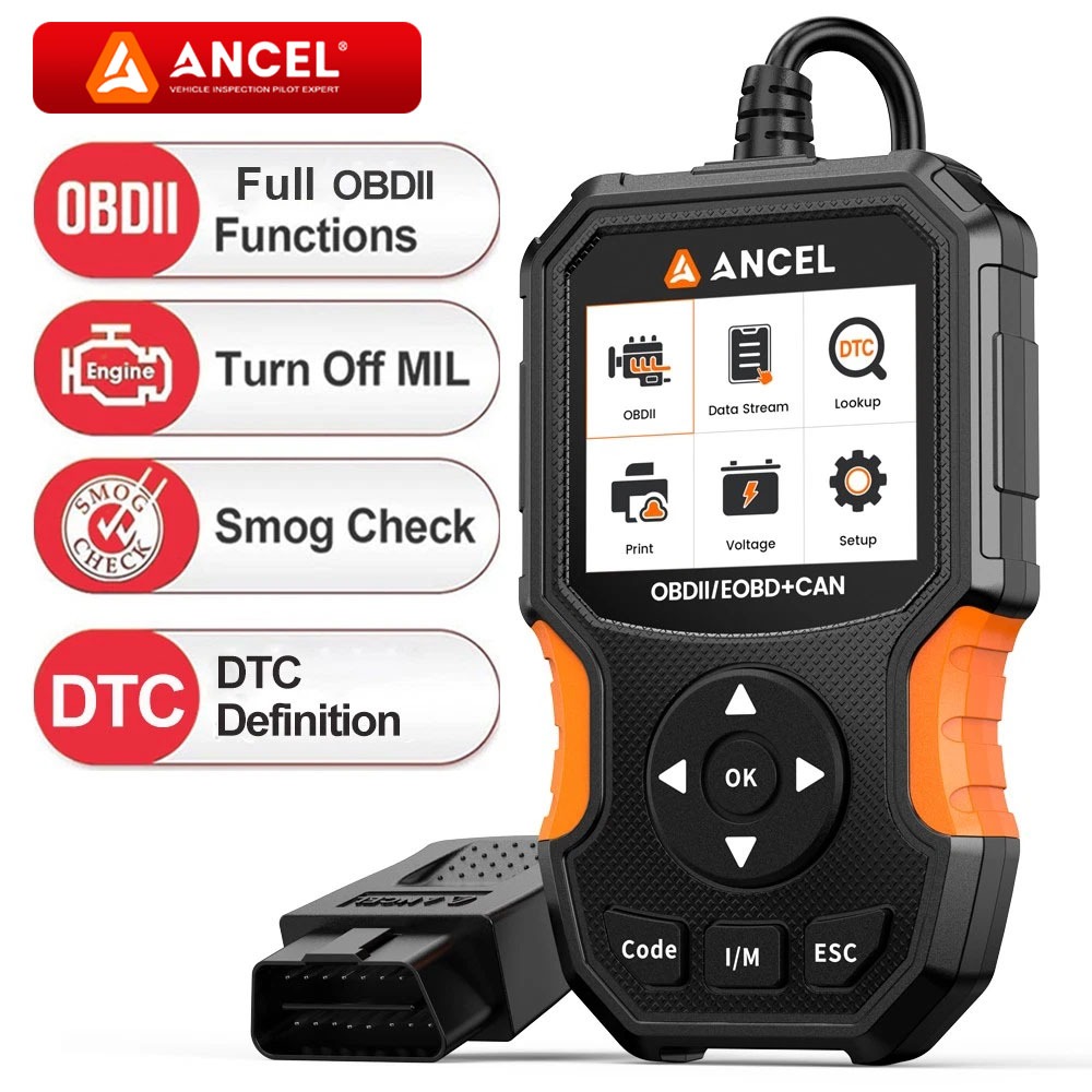 ANCEL AS300 OBD2 Scanner Mobil Universal Pembaca Kode Kesalahan Hapus Alat Diagnostik Cahaya Mesin P