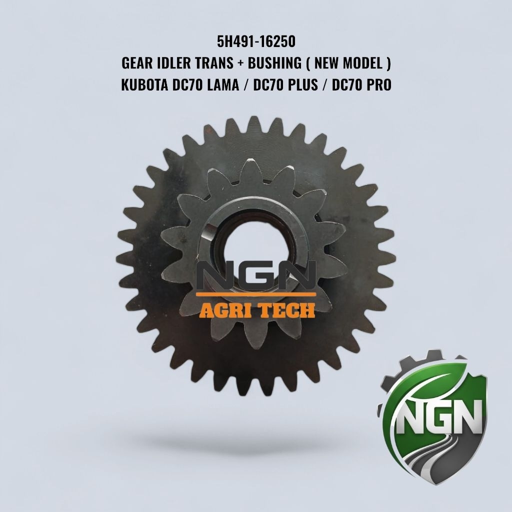 GEAR IDLER TRANS + BUSING KUNINGAN ( NEW MODEL ) UNTUK KUBOTA DC70 LAMA / DC70 PLUS / DC70 PRO
