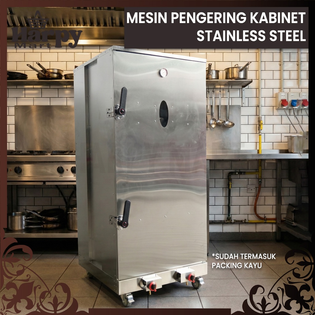 Lemari Pengering [ Include Packing Kayu ] Standart MBG Sterilisasi Gas Stainless Steel Rak Ompreng F