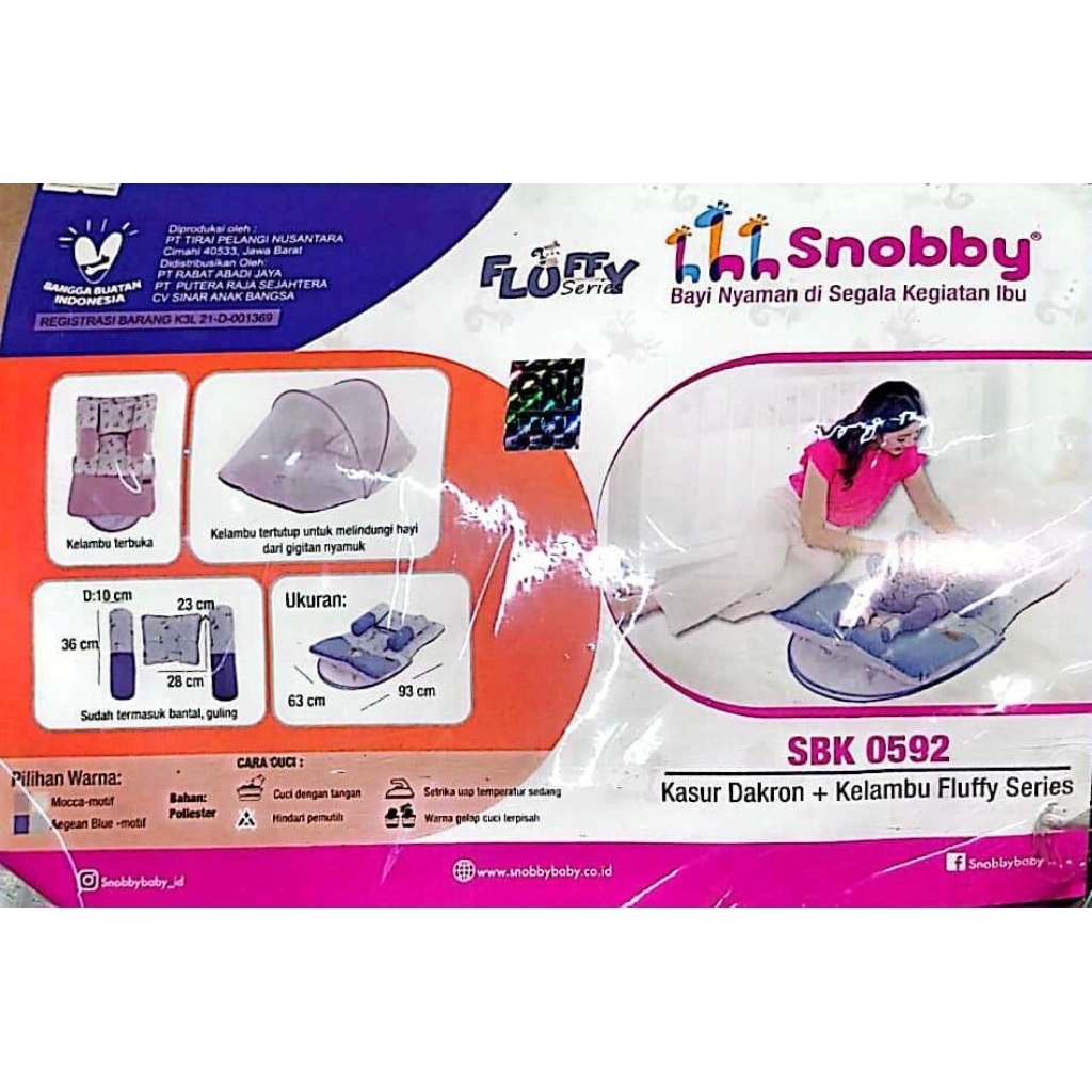Kasur bayi, Snobby kasur dakron & kelambu fluffy series SBK0592 / Kasur bayi lipat snobby Sbk 0592