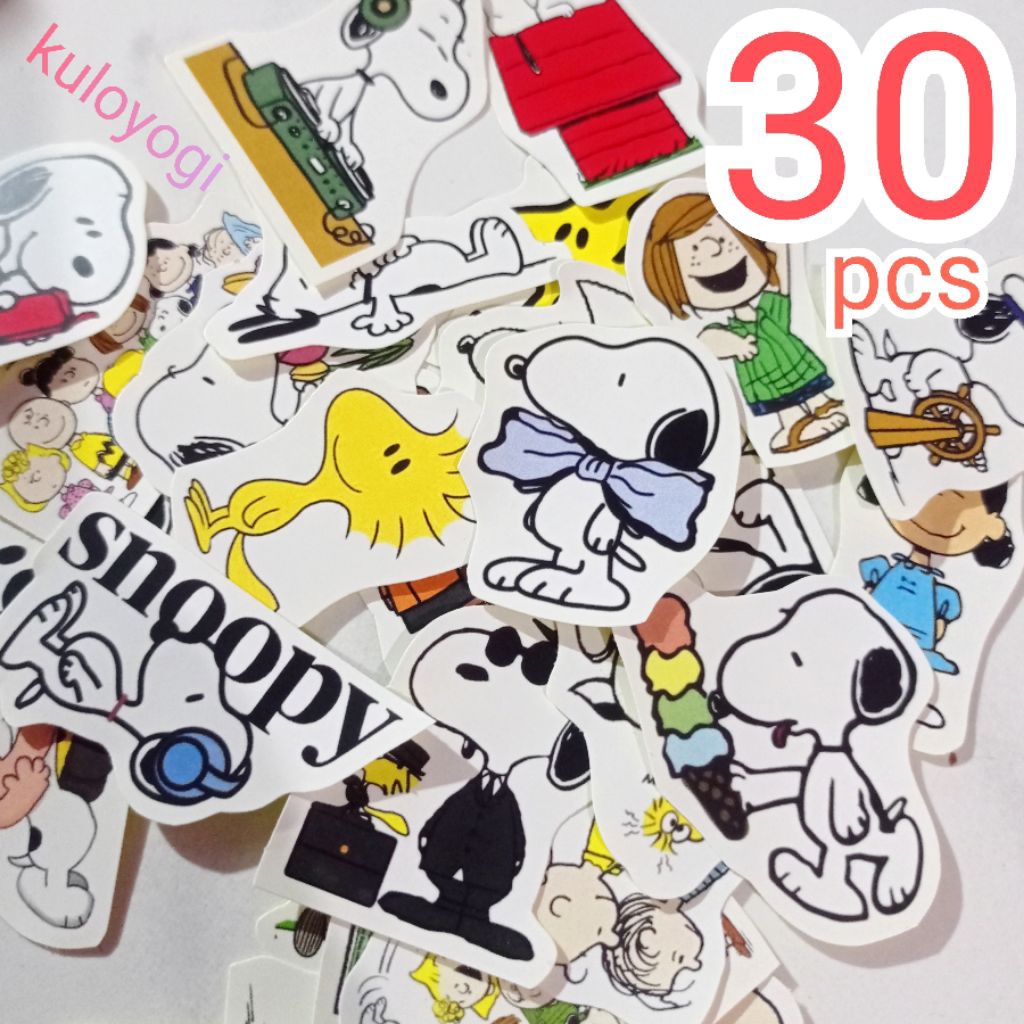 Stiker Snoopy 30 pcs Sticker kawaii Aesthetic Snoopy