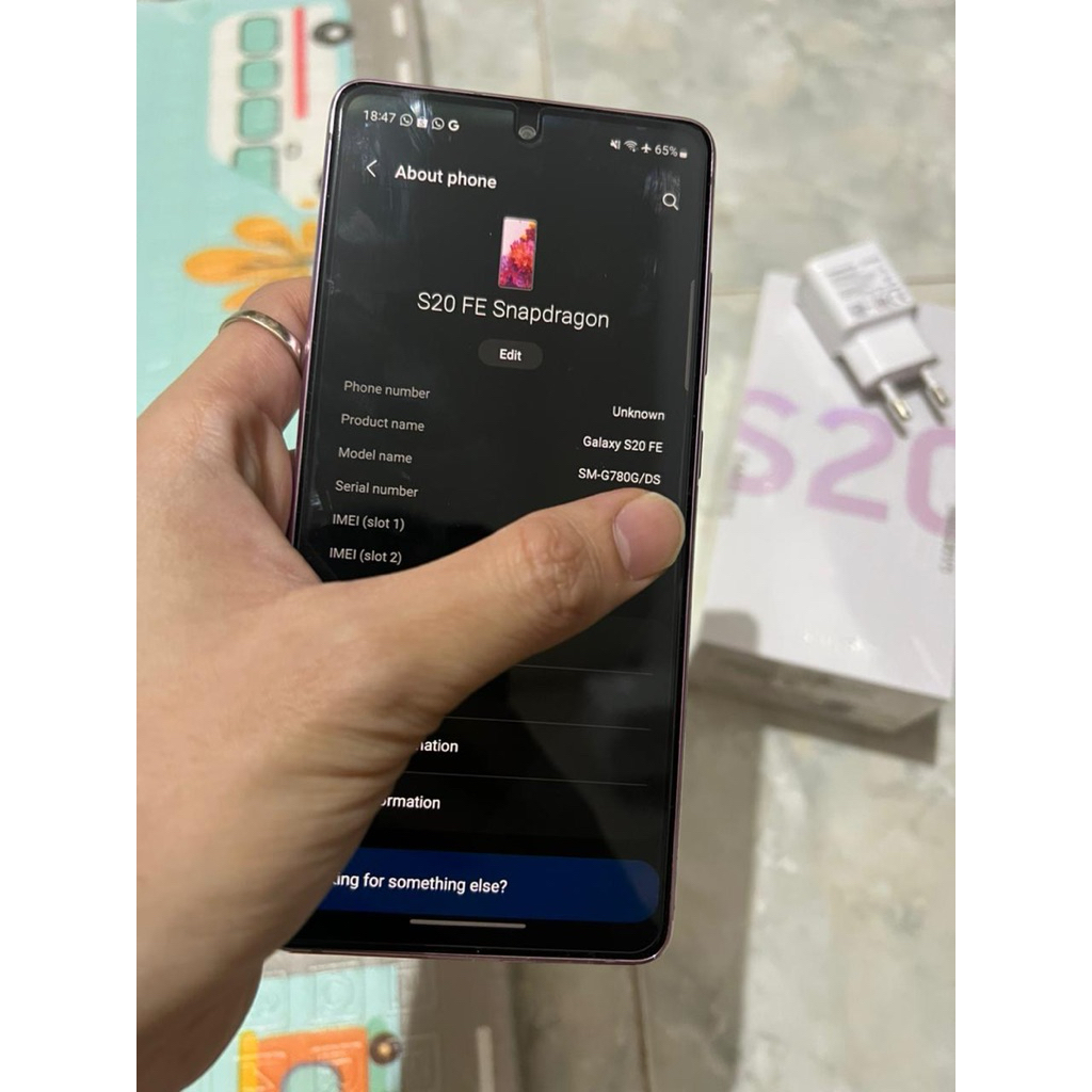 Samsung S20 Fe Snapdragon 6/128GB Second Like New Ungu Original Sein