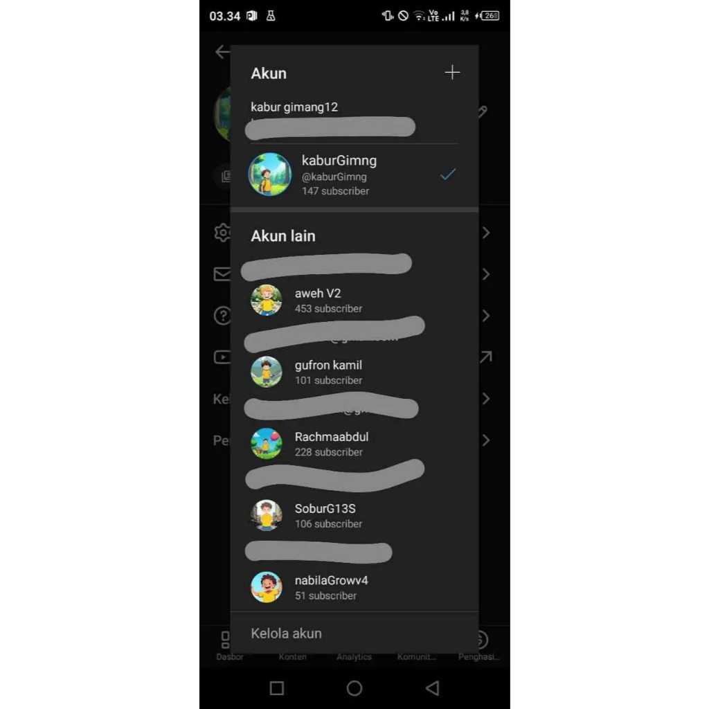 AKUN/CHANNEL YOUTUBE 100 -500 SUBSCRIBE MURAH, BELUM MONETISASI