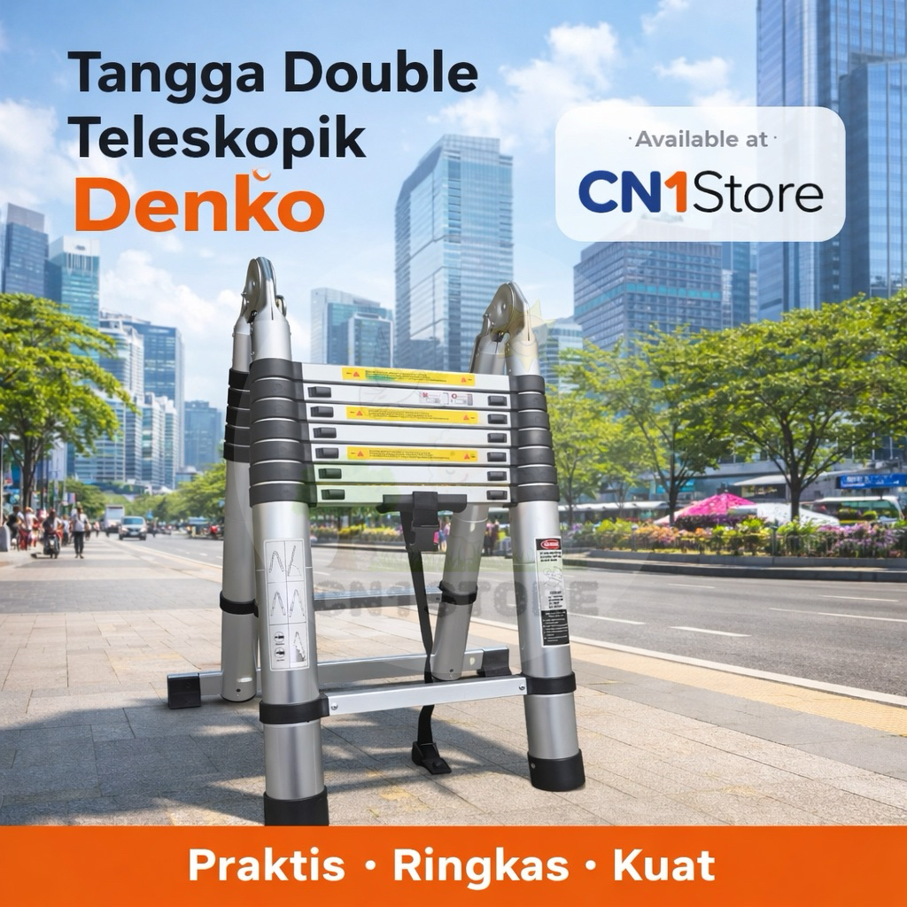 Tangga Double Teleskopik (DENKO) | Alumunium Double Teleskopik Ladder
