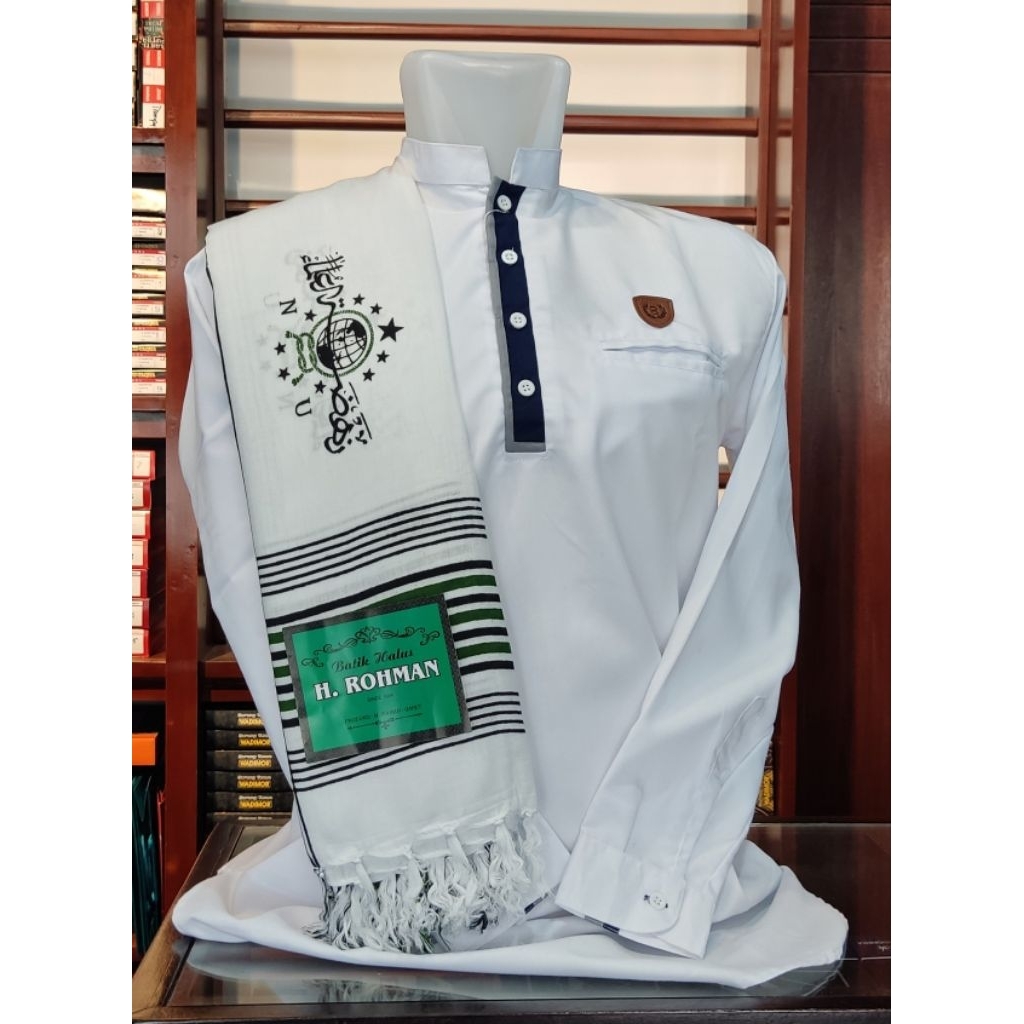 Sorban Premium Motif Nu | Sorban Nu Kombinasi Trompa | Sorban Solo Santri Dewasa Multifungsi