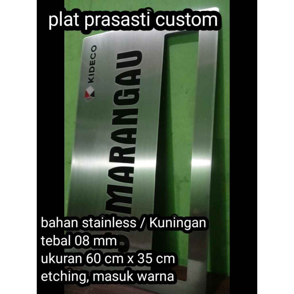 plat prasasti custom | plat plang nama | plat logo gedung | plat logo sekolah | plat no rumah | plat
