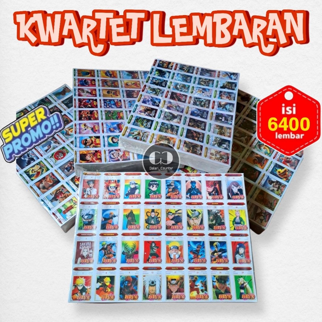 Kwartet Lembaran Umbul ( 1 Pack isi 6400 lembar) Kwartet Gambar Umbul Kwartet Jadul