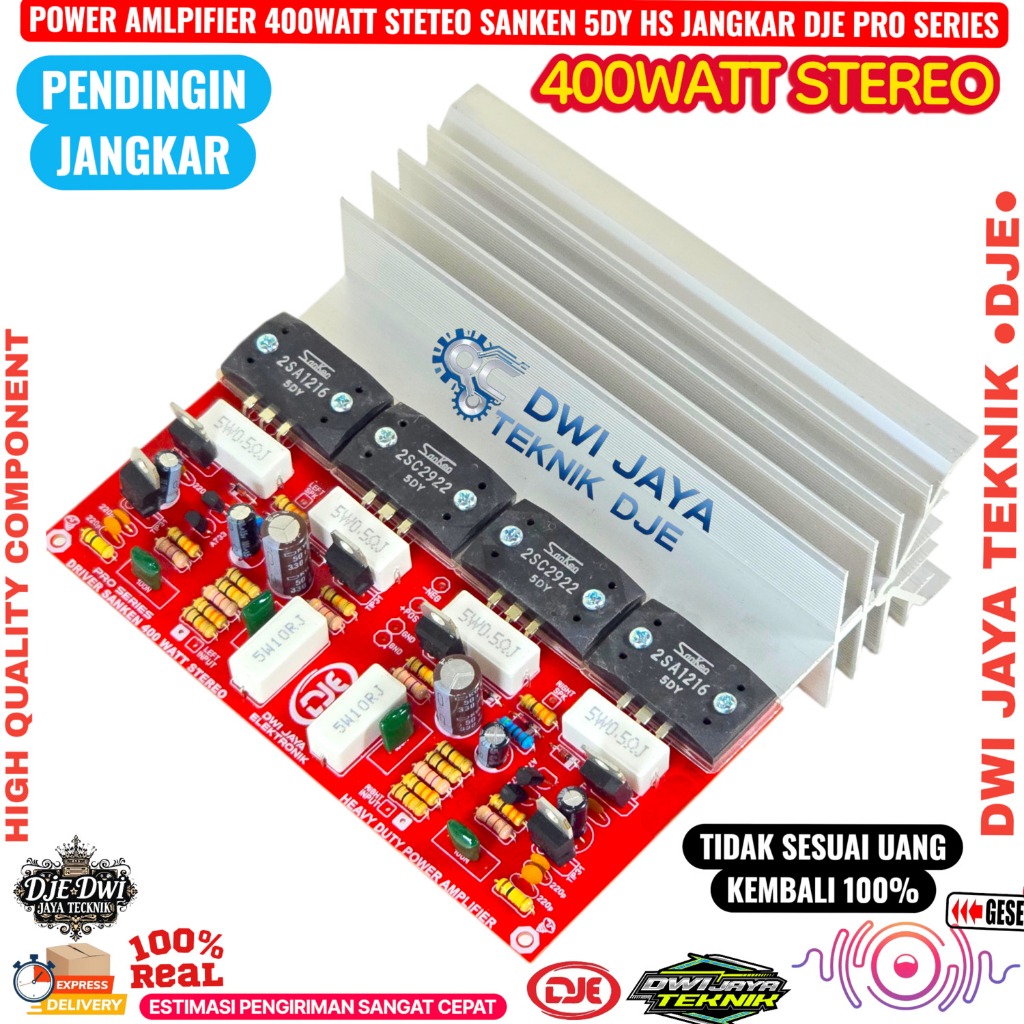 Driver Power Sanken 5DY 400 Watt Stereo Pendingin Jangkar DJE PRO SERIES