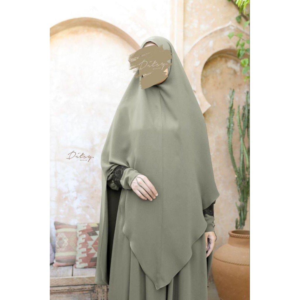 Ditsy Moslem Reject Sale Khimar Haala Seneca Brown size Long