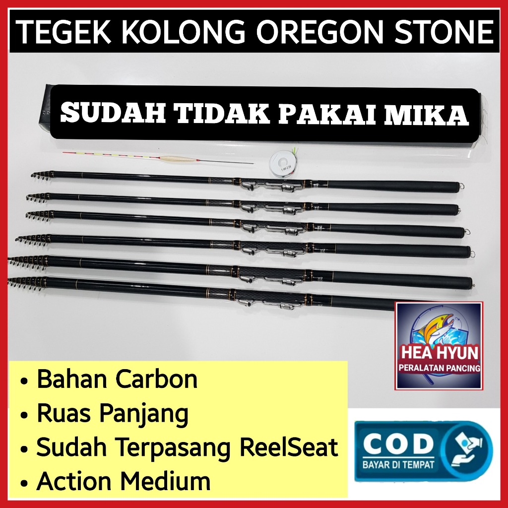 PROMO JORAN TEGEK KOLONG OREGON STONE 270 300 360 450 540 CARBON RING - REEL SEAT SIAP PAKAI