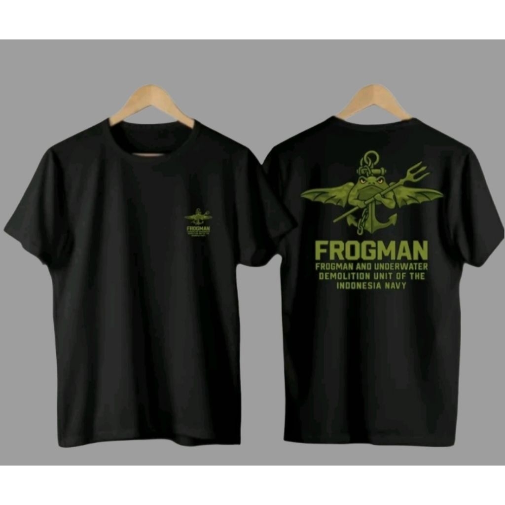 Kaos  Frogman Indonesian Navy T-shirt Hitam Unisex Pria Tactikal