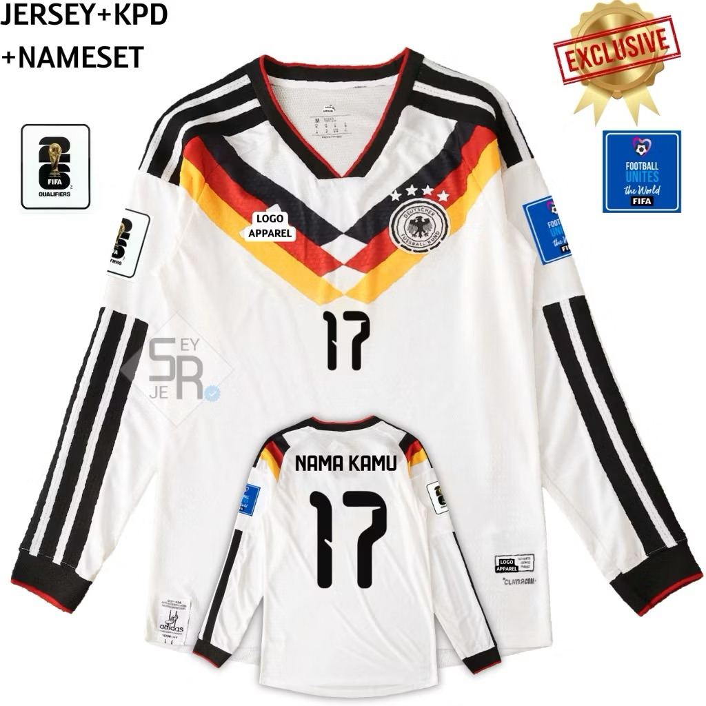 Jersey Jerman Home Piala Dunia 2026 Longsleeve - Jersey Jerman World Cup Grade Ori